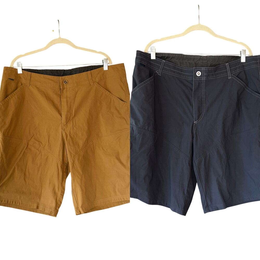 Kuhl Men's Cargo Shorts in Brown and Navy